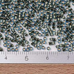 MIYUKIデリカビーズ  シリンダー  日本製シードビーズ  11/0  （db2523) 24ktゴールドライニングltブルー  1.3x1.6mm  穴：0.8mm  約10000個/袋  50 G /袋&nbsp;SEED-X0054-DB2523