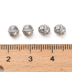 304ステンレススチールビーズ  ラウンド  ステンレス鋼色  5x5mm  穴：1.2mm&nbsp;STAS-D204-13P
