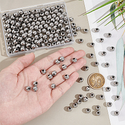 200Pcs 304 Stainless Steel Round Seamed Beads&nbsp;FIND-UN0016-49