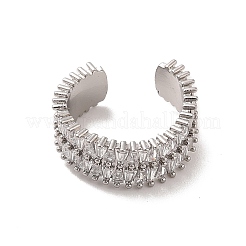 Brass Micro Pave Cubic Zirconia Open Cuff Rings&nbsp;RJEW-R146-13A-P