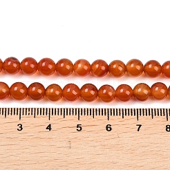 天然石赤瑪瑙ビーズ連売り  ラウンド  染め＆加熱  6.5mm  穴：0.6mm  約62個/連  14.57~14.69''（37~37.3センチメートル）&nbsp;G-B171-B03-6mm
