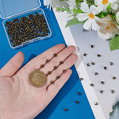 衣類アクセサリー100組  亜鉛合金のジッパーは、プラグの上部に  アンティークブロンズ  3.5x4x3mm&nbsp;FIND-PH0027-36AB