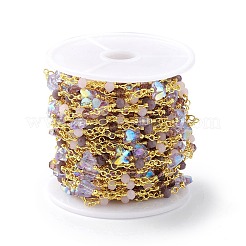 Butterfly & Round Glass Beaded Chains&nbsp;CHS-P016-38G-07