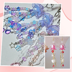 60色UVメッキアクリルビーズキャップ3個  花  ミックスカラー  24x15.5mm  穴：3mm  内径：16.5mm  20個/カラー&nbsp;PACR-SC0001-08B
