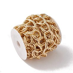 オーバル酸化アルミダブルリンクチェーン  溶接されていない  スプールで  ライトゴールド  リンク：31x24x3mm  約4m /ロール&nbsp;CHA-G001-07KCG