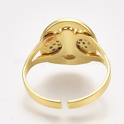 Brass Micro Pave Cubic Zirconia Cuff Rings&nbsp;RJEW-S044-031