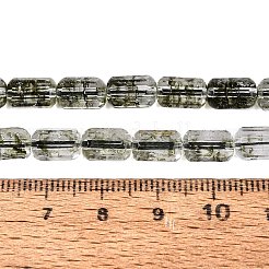クラックル透明ガラスビーズ連売り  コラム  多面カット  オリーブ  9~9.5x5.5~6mm  穴：1~1.2mm  約37~38個/連  13.39~13.78インチ（34~35cm）&nbsp;GLAA-N068-05A-02