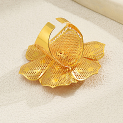 Luxurious Iron Flower Open Cuff Ring for Women's Party Dressing&nbsp;SW9832
