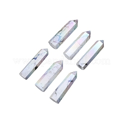 Point Tower Electroplate Natural Howlite Healing Stone Wands&nbsp;PW-WG41958-01