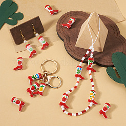 5Pcs Boot Baking Paint Glass Enamel  Beads&nbsp;LAMP-TADJ0001-08B