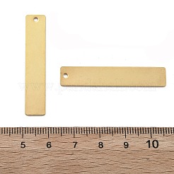 ステンレスペンダント201個  長方形のチャーム  18KGP本金メッキ  42x8x0.8mm  穴：1.6mm&nbsp;STAS-S158-02G