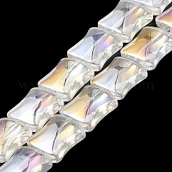 電気メッキガラスビーズセット  竹の共同  ミックスカラー  12x10x5.5mm  穴：1mm  約49個/連  24.02''（61センチメートル）&nbsp;EGLA-H103-01M