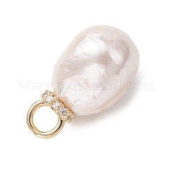 Electroplated Glass Imitation Pearl Pendants&nbsp;PALLOY-JF05266-01