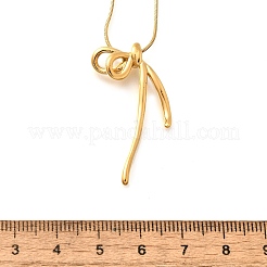 304ステンレススチール製蝶結びペンダントスネークチェーンネックレス（女性用）  18KGP本金メッキ  18.78インチ（47.7cm）&nbsp;NJEW-U031-13G
