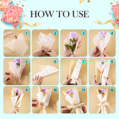 20 Sheets Plastic Gold Foil Flower Bouquets Wrapping Packaging&nbsp;DIY-TAC0025-13A