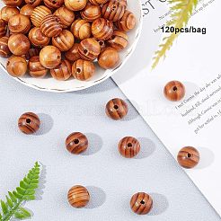 ラウンド天然木ビーズ 120 個  ラウンド  バリーウッド  20x18mm  穴：5mm&nbsp;WOOD-OC0001-85-LF