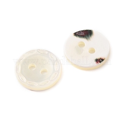 Natural Shell Flat Round Buttons with Carved Rim Recessed Center&nbsp;SH-CBA18B6-02B-03