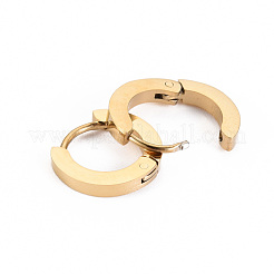 304ステンレススチール製ハギーフープピアス  リング  14KGP本金メッキ  13x2mm  ピン：0.8mm&nbsp;STAS-S116-271G