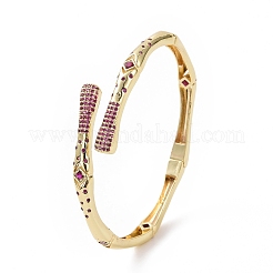 Cubic Zirconia Rhombus Open Cuff Bangle&nbsp;BJEW-F445-12G