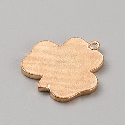 聖パトリックの日合金エナメルペンダント  スパンコール  クローバーチャーム  グリーン  27x26x2mm  穴：1.5mm&nbsp;ENAM-WH0004-04KCG-07