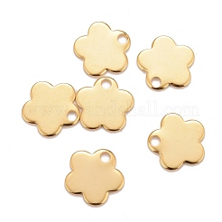 ステンレスペンダント201個  花  24KGP本金メッキ  11.5x12x0.8mm  穴：1.8mm&nbsp;STAS-K217-19B-G