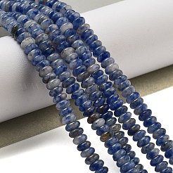 天然ブルースポットジャスパービーズ連売り  ロンデル  4~4.5x2~2.5mm  穴：1mm  約157~162個/連  15.16~15.55''（38.5~39.5センチメートル）&nbsp;G-K343-C18-01