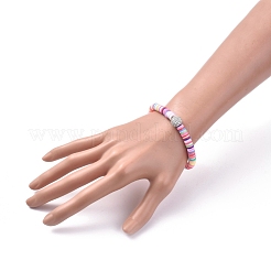 Handmade Polymer Clay Heishi Bead Stretch Bracelets&nbsp;BJEW-JB05097-02