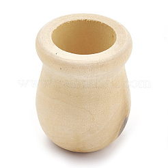 半製品ブランク木製花瓶  DIYの手塗りの工芸品のため  古いレース  38x30mm  穴：17~20mm&nbsp;X-WOOD-S040-81