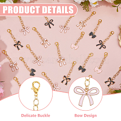 30Pcs 6 Styles Bowknot Alloy Enamel Pendant Decorations&nbsp;HJEW-HS00101