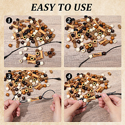 100Pcs 7 Styles Plastic and Wood Beads&nbsp;KY-PA0001-17