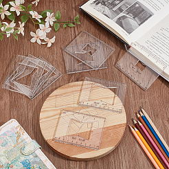 透明なアクリルのテンプレート  木工用の装飾およびルーターテンプレート  長方形  8.1x10.2x0.45cm  8個/セット&nbsp;AJEW-WH0475-52B