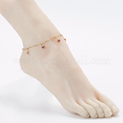 Evil Eye Lampwork Charm Anklets&nbsp;AJEW-AN00421-01