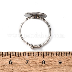 304ステンレススチールカフリング部品  プレーンパッドリングセッティング  フラットラウンド  ステンレス鋼色  トレイ：14mm  1mm  内径：18mm&nbsp;STAS-D372-02P-05