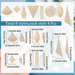 32Pcs 8 Style Brass Pendants&nbsp;KK-SC0003-29
