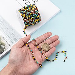 3.28 Feet Handmade Glass Beaded Chains&nbsp;X-AJEW-P061-A03