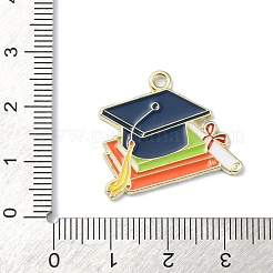 卒業テーマ合金エナメルペンダント  ライトゴールド  学士帽  22.5x24x1.5mm  穴：1.6mm&nbsp;ENAM-G226-01C