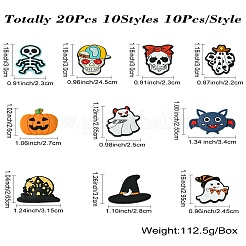 20Pcs 10 Styles Halloween Themed Food Grade Eco-Friendly Silicone Focal Beads&nbsp;SIL-CJ0001-71