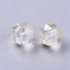 電気メッキガラスビーズセット  多面カット  ラウンド  ミックスカラー  10mm  穴：1mm&nbsp;EGLA-J015-10mm-M