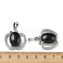Natural & Synthetic Mixed Gemstone with Clear Cubic Zirconia Pendants&nbsp;G-G133-03P