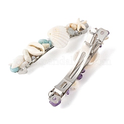 4Pcs 4 Styles Natural Shell Hair Barrettes&nbsp;PHAR-TA000013