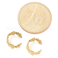 Ion Plating(IP) 304 Stainless Steel Flower Cuff Earrings for Women&nbsp;EJEW-A118-03G