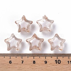 透明なアクリルビーズ  二層ビーズ  多面カット  スター  バリーウッド  14x15x8.5mm  穴：2mm  約518個/500g&nbsp;TACR-S152-02A-760