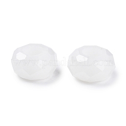 ガラスヨーロピアンビーズ  大穴ビーズ  芯金がない  ロンデル  ホワイト  14x8mm  穴：5mm&nbsp;GDA007-90