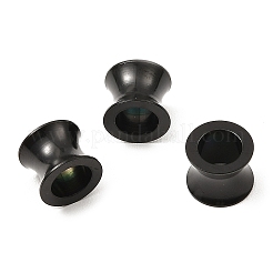 202ステンレススチールヨーロピアンビーズ  大穴ビーズイオンプレーティング(IP)  電気泳動黒  10x8mm  穴：6.5mm&nbsp;STAS-D061-02EB