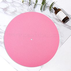 フェルトCDパッド  レコードマット  フラットラウンド  ショッキングピンク  295x3mm  穴：7mm&nbsp;AJEW-WH20060-51G