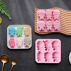 2Pcs DIY Christmas Theme Gingerbread Man Food Grade Silicone Molds&nbsp;DIY-CJ0002-12