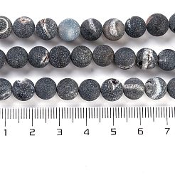Natural Black Druzy Agate Beads Strands&nbsp;G-NH0024-A01-01
