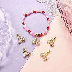 5Pcs Brass Micro Pave Cubic Zirconia Charms&nbsp;KK-SZ0003-05