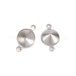 304ステンレススチールコネクタチャーム  コーン  ステンレス鋼色  8mmのラインストーンに適する  8.5x14x3mm  穴：1mm&nbsp;STAS-B108-02P-01