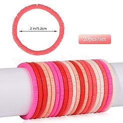 Polymer Clay Heishi Surfer Stretch Bracelets Set&nbsp;BJEW-SW00125